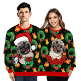 Christmas Sweater holiday spoof 3D digital printing couples two-piece double sweater loose lovers Funny Autumn Winter Clothing New Year