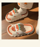 woloong  Four Season Home Non Slip Thick Sole Mute Hemp Cotton Women Slippers Cute Cartoon Shape Men Indoor Shoes New Arrival