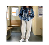 Winter Women Purple Sweater Crew Neck Twist Tie Dye Korean Fashion Lazy Wind Loose New Pullover Long Sleeves Knitting Tops