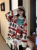 Women's Sweater  Winter New Christmas Long Sleeve O Neck Knitted Sweaters Tpos Korean Fashion Casual Loose Sweater Pullovers New Year