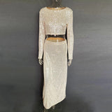 Sequin Female Sexy Maxi Skirt Summer Fashion Glitter High Waist Loose Elegant Club Long Skirt Sparkle Women Long Skirt New