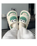 woloong  Four Season Home Non Slip Thick Sole Mute Hemp Cotton Women Slippers Cute Cartoon Shape Men Indoor Shoes New Arrival