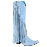 woloong  New Arrival Cowboy Western Long knee-high Boots Women Stacked Heeled Fringe Retro Casual Ridding Boots Autumn Shoes