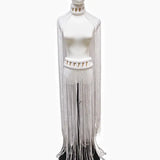 Tassel Hand Crochet Knitted Women Bikini Cover Ups  Summer Holiday Beach Bathing Suit Sexy Hollow Out Skirts Matching Set