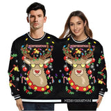Christmas Sweater holiday spoof 3D digital printing couples two-piece double sweater loose lovers Funny Autumn Winter Clothing New Year