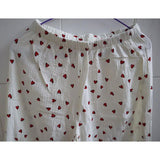 goosudu Cotton Pajamas Set Comfortable Long Sleeve Lovely Sweet Leisurewear Home Suit Spring Sleepwear Soft Korean Heart Print Kawaii