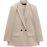 Spring/Summer  New Commuting Loose Leisure Fashion Suit Lapel Loose Double Breasted Blazer