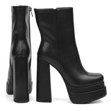 woloong New Ankle Boots Women Quality Platform Boots Female Fashion Short Boot Black Chunky High Heel Women Shoes Big Size 41