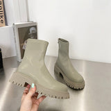woloong Ankle Chelsea Boots New Winter Mid Heels Platform Women Botas Snow Warm Designer Motorcycle Boots Gladiator Oxford Zapatos
