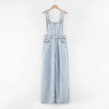 Vintage Denim Overalls for Women Baggy Jeans Spring Summer Casual Jumpsuits High Waist Straight Trousers Cargo Pants Female