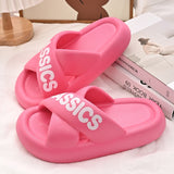 New Women Cross Slipper Soft EVA Thick Bottom Bathroom Slipper Fashion Couple Summer Indoor Home Floor Sandals Slippers