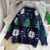 Christmas sweater women loose outer wear autumn and winter tide brand new men and women all-match casual lazy knit sweater New Year