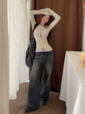 goosudu Y2k Aesthetic Sexy Fashion Gothic T-shirts Women Chic Hollow Out Elegant Slim Tees Female Korean Casual Harajuku Tops  New