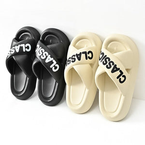 New Women Cross Slipper Soft EVA Thick Bottom Bathroom Slipper Fashion Couple Summer Indoor Home Floor Sandals Slippers