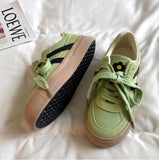 Vintage Womens Canvas Shoes Low-top Spring and Autumn New Fashion Sports Sneakers Trainers Breathable Ladies Footwear