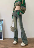 Flare Jeans Women Skinny High Waist Aesthetic Y2k Clothes Denim Trousers Vintage Washed Retro Mopping Korean Fashion Street New