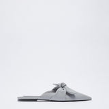 woloong  Summer Sandals Women New Fashion Beige Flat Shoes Pointed Sexy Bow Outer Wear Plus Size 41 Lazy Slippers Luxury Brand
