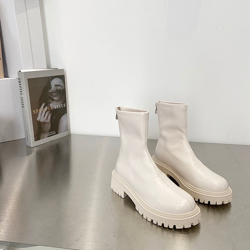 woloong Ankle Chelsea Boots New Winter Mid Heels Platform Women Botas Snow Warm Designer Motorcycle Boots Gladiator Oxford Zapatos