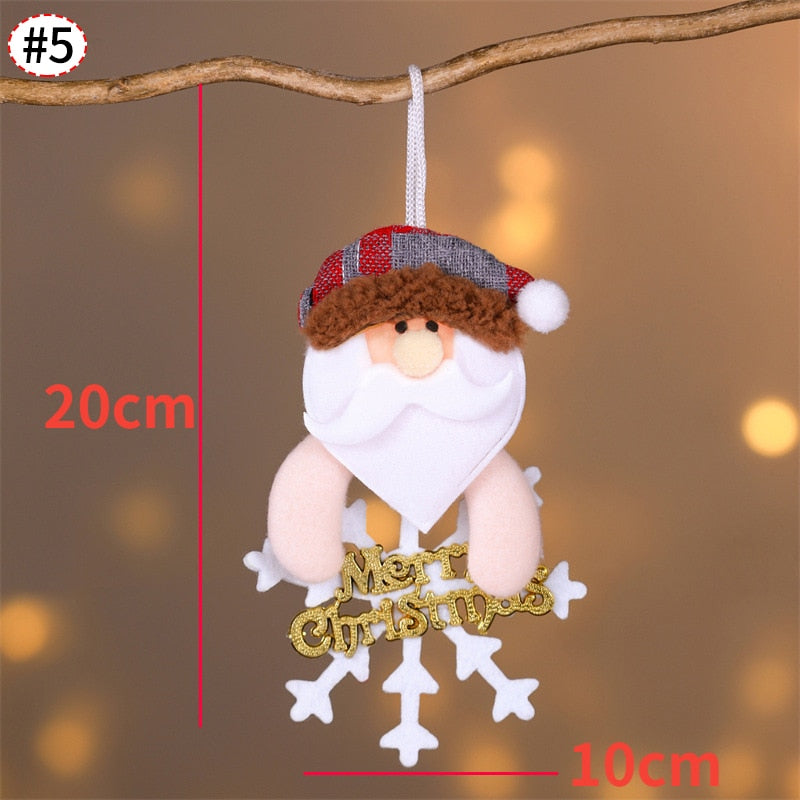 Elk Santa Dolls Christmas Pendants Merry Christmas Pendants Hanging Ornaments Xmas Party New Year Decorations Navidad Noel