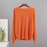 Hirsionsan Soft Warm Knitted Cashmere Sweaters Women  New Winter Loose Solid Female Pullovers Basic Knitwear Jumper  12color