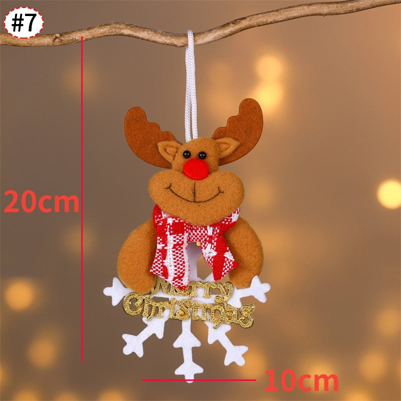 Elk Santa Dolls Christmas Pendants Merry Christmas Pendants Hanging Ornaments Xmas Party New Year Decorations Navidad Noel