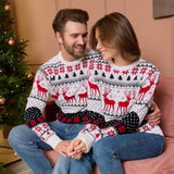 New Winter Mom Dad Kids Matching Knitting Sweaters Christmas Family Couples Jumpers Warm Thicken Casual Knitwear Xmas Look New Year
