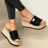 New Womens Slipper Fish Mouth Thick Bottom Casual Wedges Sandals Stylish Comfortable Flat Mules Plus Size Zapatilla Mujer