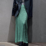 Sequin Female Sexy Maxi Skirt Summer Fashion Glitter High Waist Loose Elegant Club Long Skirt Sparkle Women Long Skirt New
