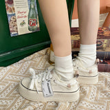 goosudu  Small Fragrance Canvas Shoes Women Thin Spring New Ins Tide Korean Version Beggar Shoes Small White Shoes Skateboard Shoes