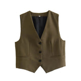 Women Pants 2 Pieces Sets Fashion Linen Vest Tops+Straight Pants Office Suit Vintage Woman Two Pieces Outfit