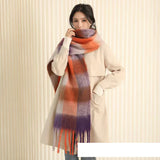 Thick Warm Winter Scarf  New Women Plaid Design Pashmina Shawls Cashmere Shawl Lady Wrap Tassel Scarves Knitted Men Foulard