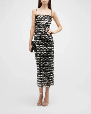 Elegant Sparkling Slim Sequin Dress Women High Quality Backless Spaghetti Strap Party Dresses New Chic Lady Long