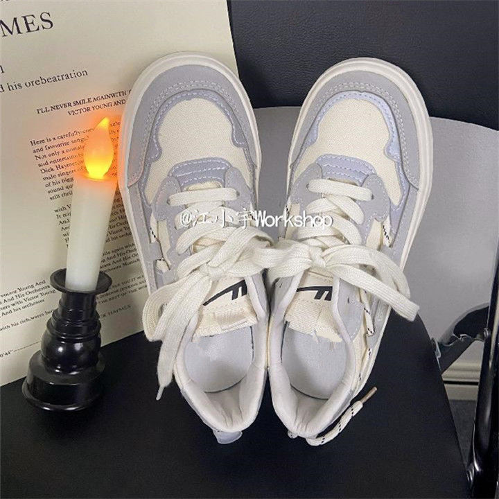 White Japanese Platform Canvas Sports Running Shoes Women's Sneakers New Casual Design Vulcanize Flat Tennis Basket Lolita