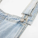 Vintage Denim Overalls for Women Baggy Jeans Spring Summer Casual Jumpsuits High Waist Straight Trousers Cargo Pants Female