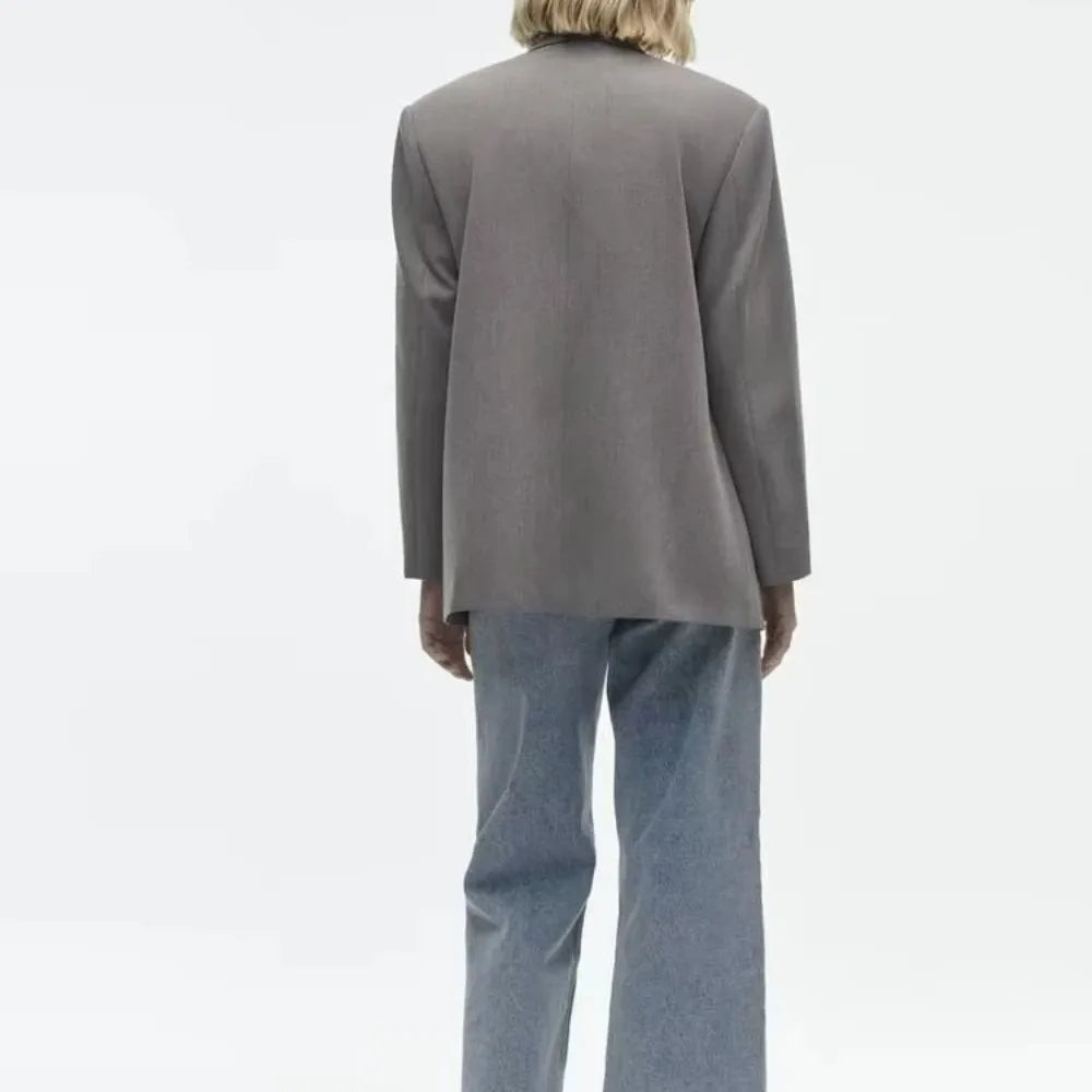 Spring/Summer  New Commuting Loose Leisure Fashion Suit Lapel Loose Double Breasted Blazer