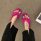 woloong  Women's Flip Flops Candy Color Pleated Fashion Shoes New Wild Outdoor Flat Slippers for Women Casual Home Summer Slides Тапочки