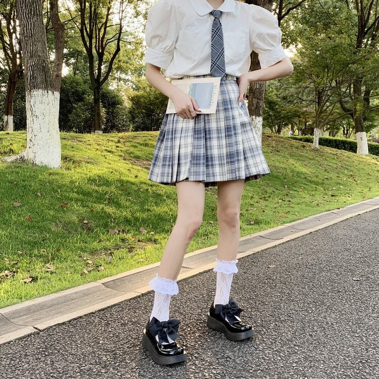 woloong  New Spring and Summer Women Mary Jane Shoes Sponge Cake Bottom Japanese Bowtie Student All-match Sweet Design Pumps