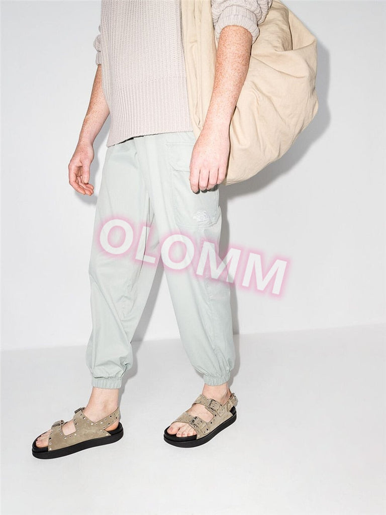 Women's Casual Metal Buckle Platform Sandals  Lolita Shoes Thick-Soled Rivet New Cowhide Open-Toe Beach Vacation Flat Slippers