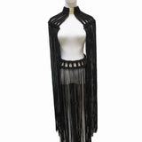 Tassel Hand Crochet Knitted Women Bikini Cover Ups  Summer Holiday Beach Bathing Suit Sexy Hollow Out Skirts Matching Set