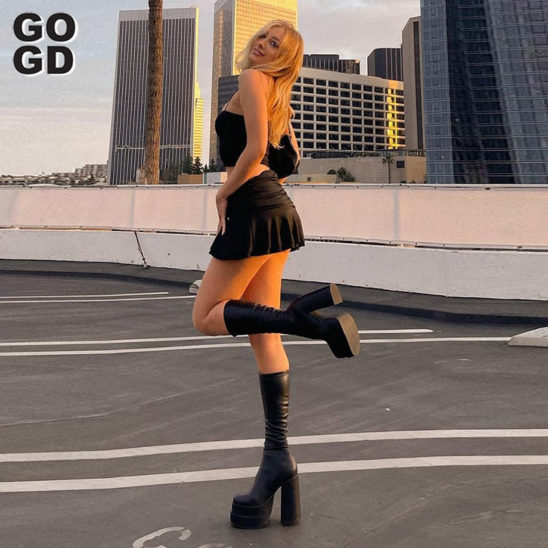 woloong New Ankle Boots Women Quality Platform Boots Female Fashion Short Boot Black Chunky High Heel Women Shoes Big Size 41