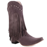 woloong  New Arrival Cowboy Western Long knee-high Boots Women Stacked Heeled Fringe Retro Casual Ridding Boots Autumn Shoes