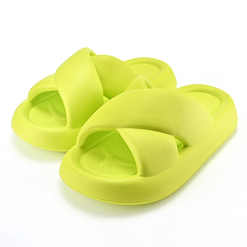 New Women Cross Slipper Soft EVA Thick Bottom Bathroom Slipper Fashion Couple Summer Indoor Home Floor Sandals Slippers