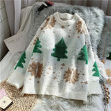 Christmas sweater women loose outer wear autumn and winter tide brand new men and women all-match casual lazy knit sweater New Year