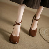 Spring and Autumn Fashion New Buckle Comfortable Solid Color Square Toe Sexy Banquet Women's High Heels Zapatos
