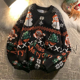 Christmas sweater women loose outer wear autumn and winter tide brand new men and women all-match casual lazy knit sweater New Year