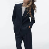 Spring/Summer  New Commuting Loose Leisure Fashion Suit Lapel Loose Double Breasted Blazer