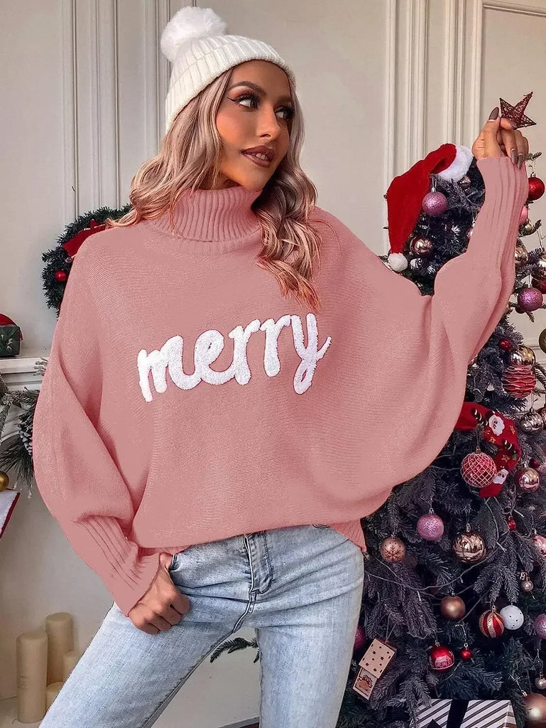 Knitted Women Turtleneck Sweater Loose Pullover Female Jumper Elegant Winter Warm Autumn New Year Trendy Christmas Sweater New Year