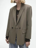 Spring/Summer  New Commuting Loose Leisure Fashion Suit Lapel Loose Double Breasted Blazer