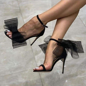Brand New Design  Wedding Sandals Women Big bow-knot Thin High Heels Dress Party Fashion Sexy Ladies Summer Shoes Woman Pump