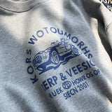 Retro Printed Round Neck Sweatshirt Long Sleeved T Shirt Men and Women New Fashion Casual Loose All Match Pullover Oversized Top